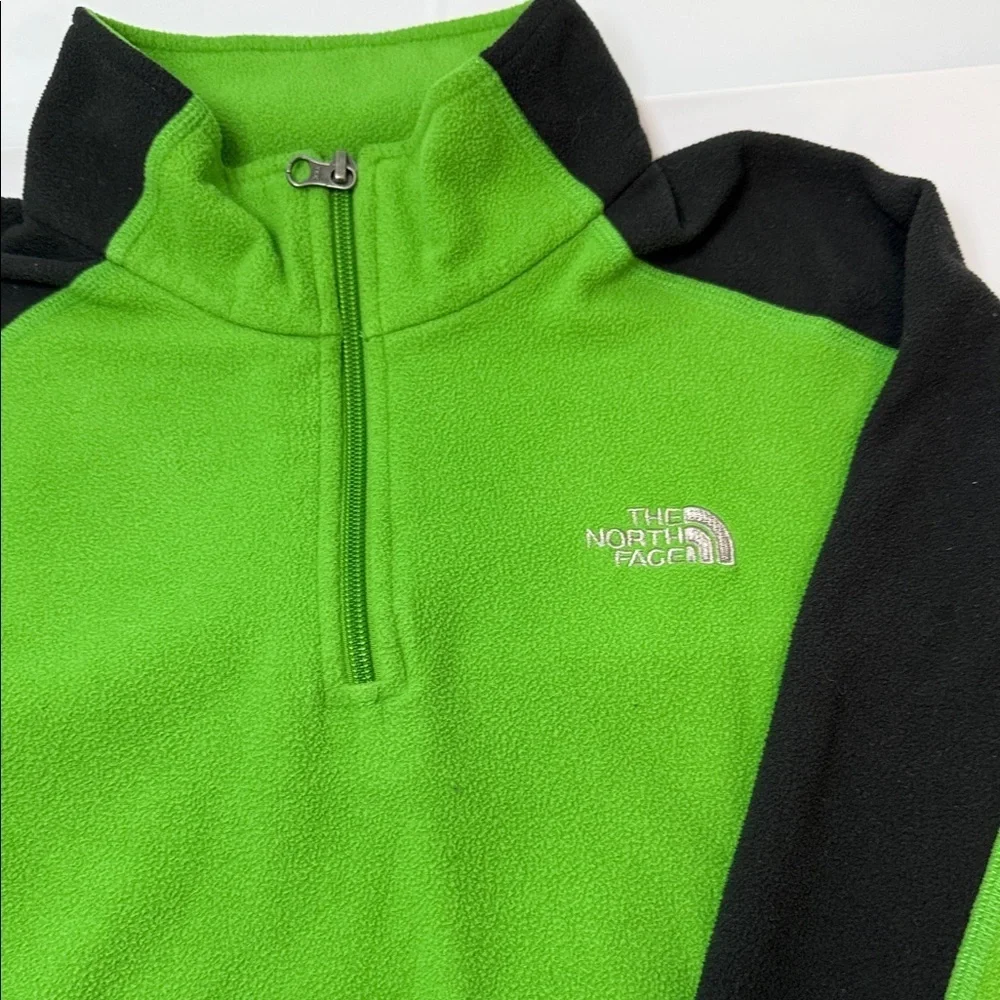 The North Face Lime Green and Black Fleece Pullover